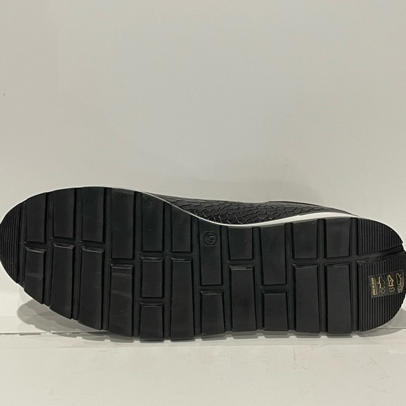 Duca shoes sneaker black leather calf alligator print slip. On - Picture 5 of 6